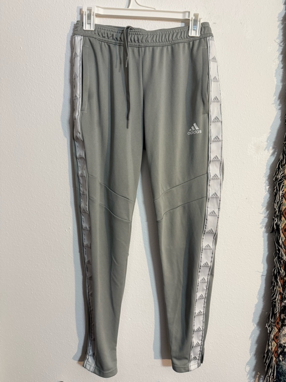 ❄️ adidas • Gray Track Pants with White Accents • women’s small